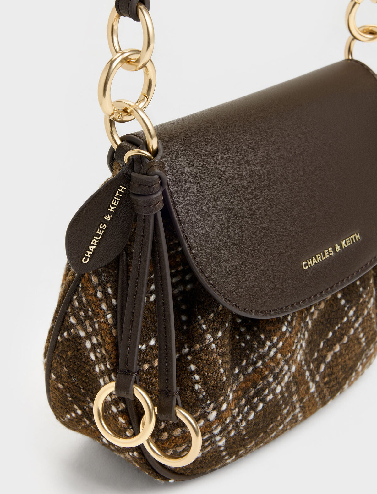 Britton Checkered Ruched Saddle Bag