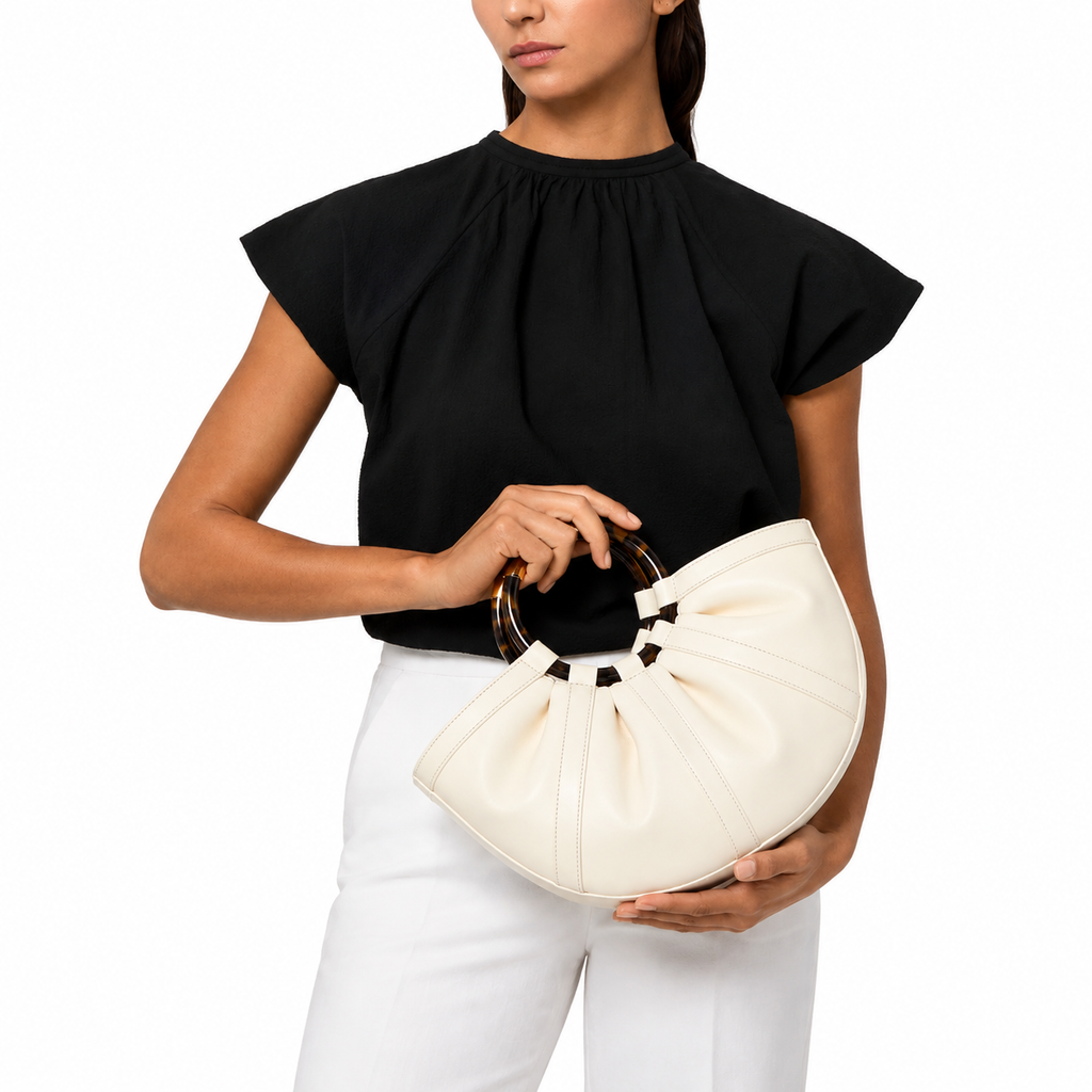 Half-Moon Leather Handbag