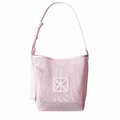 Calvin Klein pink woven shoulder bag with logo detail